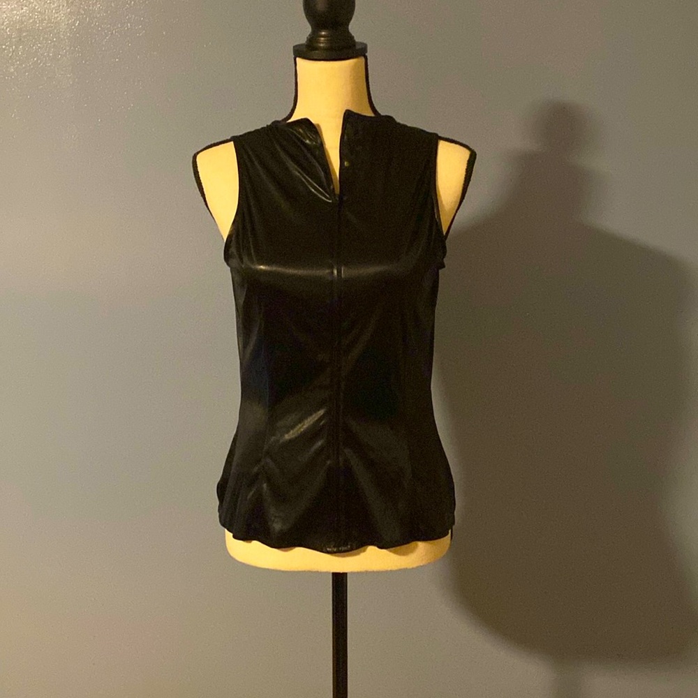 Mark Wong Nark, Lycra, nylon sleeveless zipper top.